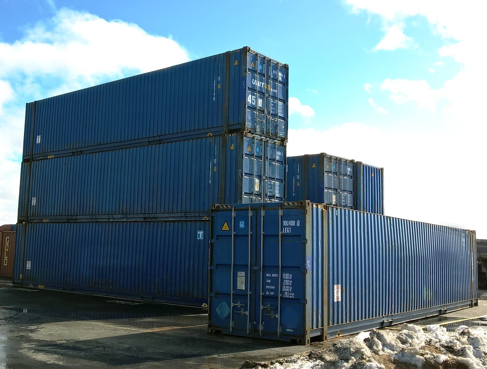 45-HCPW-Container-2.jpg 45′ HCPW Shipping Container Blue (RAL 5013) - Image 1