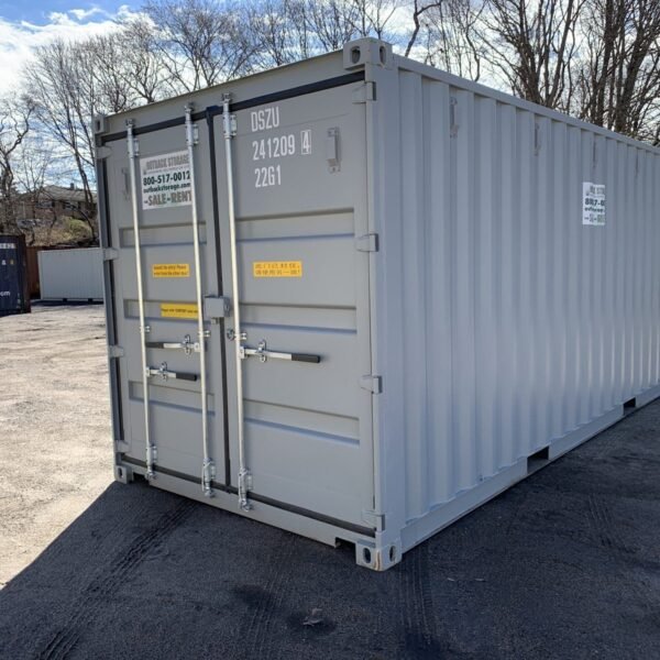 20′ x 8′ x 8.5′ Tall – New **Double Door**Shipping/Storage Container – Wind and Watertight–Gray