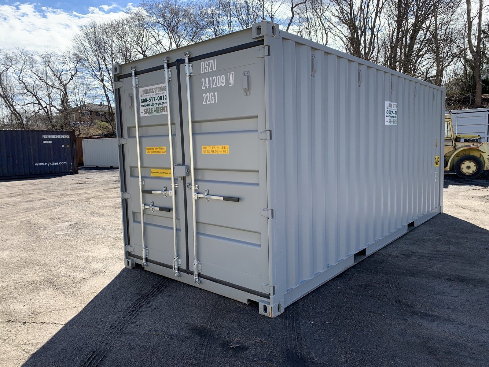 IMG_3348.jpeg 20′ x 8′ x 8.5′ Tall – New **Double Door**Shipping/Storage Container – Wind and Watertight–Gray - Image 1