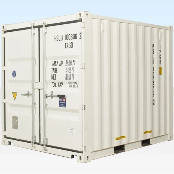 10FT X 8FT Shipping Container (One Trip) White (RAL 9003)