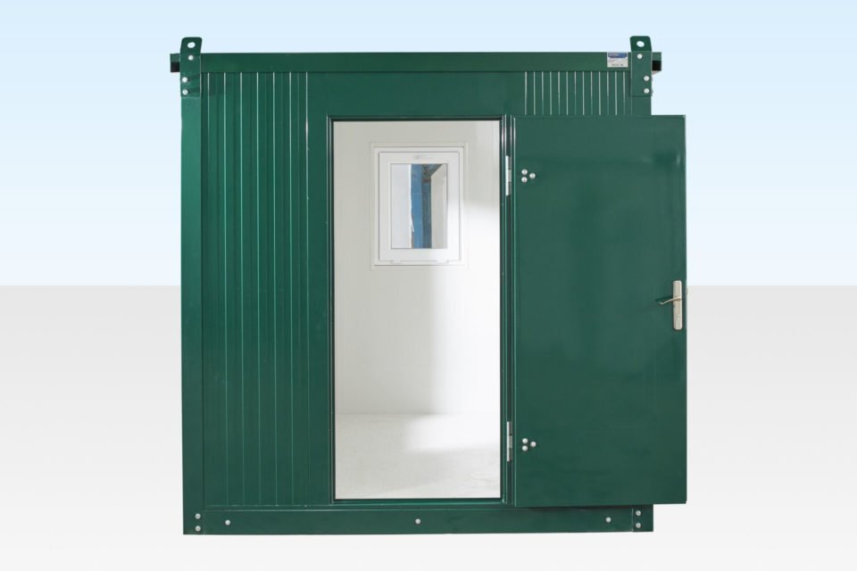 143-2m-Pack-Cabin-front-open-960x640-1.jpg Flat Packed Office Cabin - Image 1