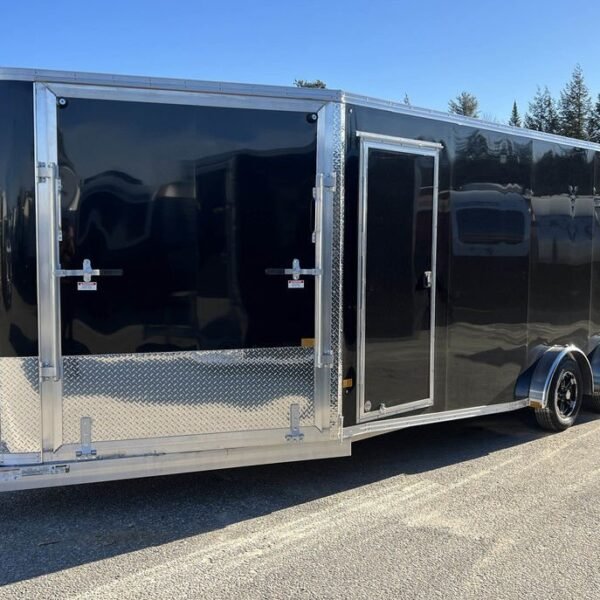 2024 Sno Pro 7.5×22 Aluminum 4-Place Drive In/Out w/Extra Height, Mats & Guides, Canopy