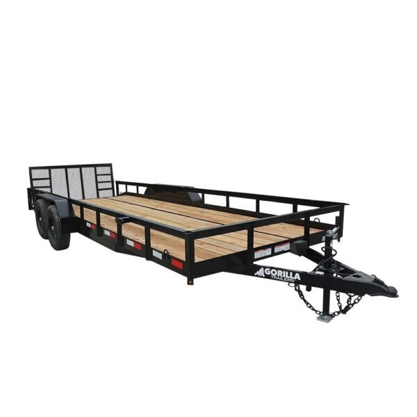 7×20 Heavy Duty Dovetail Utility Trailer (2) 5,200lb Axles with Brakes 10k GVWR