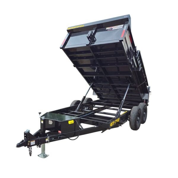 7x12 Hydraulic Dump Trailer with 2ft Sides (2) 6K Axles 12k GVWR
