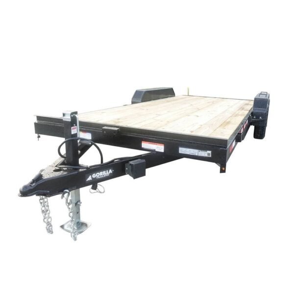 7×18 Wood Deck Car Hauler (2) 3500lb Axle w/ Brake and Ramps