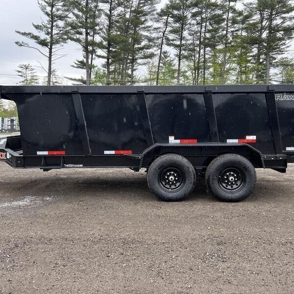 2024 RawMaxx Trailers 7X16 14K Powder Coated Dump w/ Tarp Kit