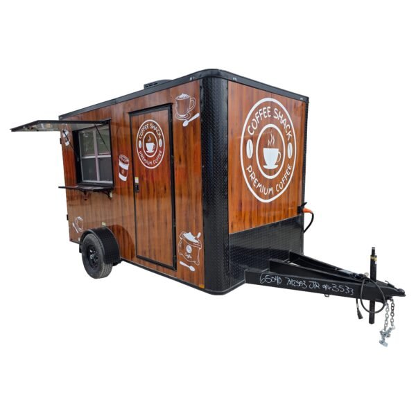 7' X 12' Coffee Theme Concession Food Trailer Fully Loaded Turnkey With Appliances