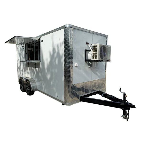 7' X 16' White Concession Trailer Beverage Event Catering