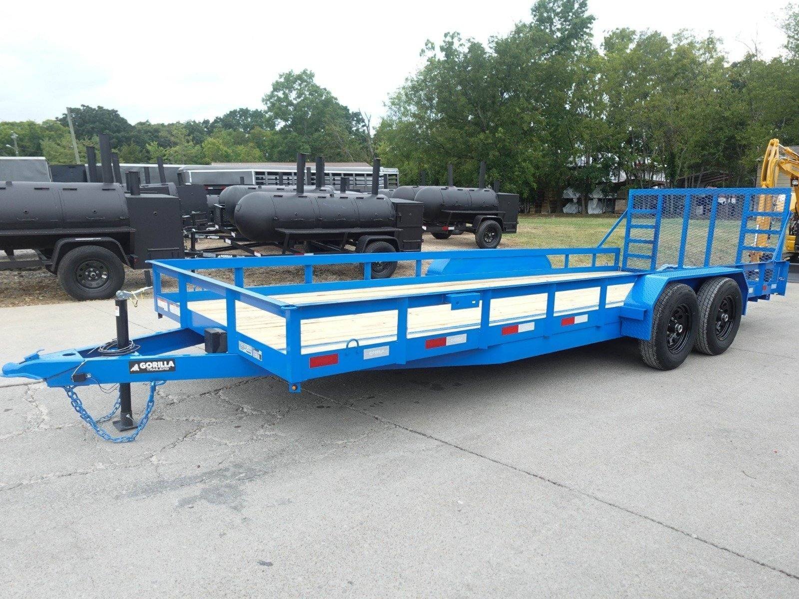 dsc00970-4_1-1.jpg 7×20 Heavy Duty Blue Straight Deck Utility Trailer (2) 5,200lb Axles with Brakes - Image 1