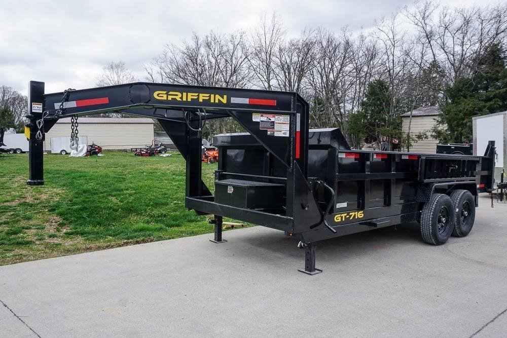 dsc05713_2.jpg Hydraulic 7’x16′ 2ft Side Gooseneck Dump Trailer (2) 7K Axles - Image 1