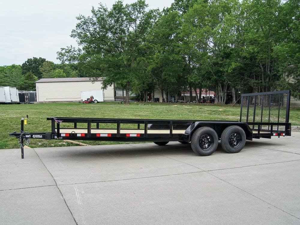 dsc06908_4.jpg 7×20 Straight Deck Utility Trailer (2) 3500lb Axles with Tall Gate - Image 1