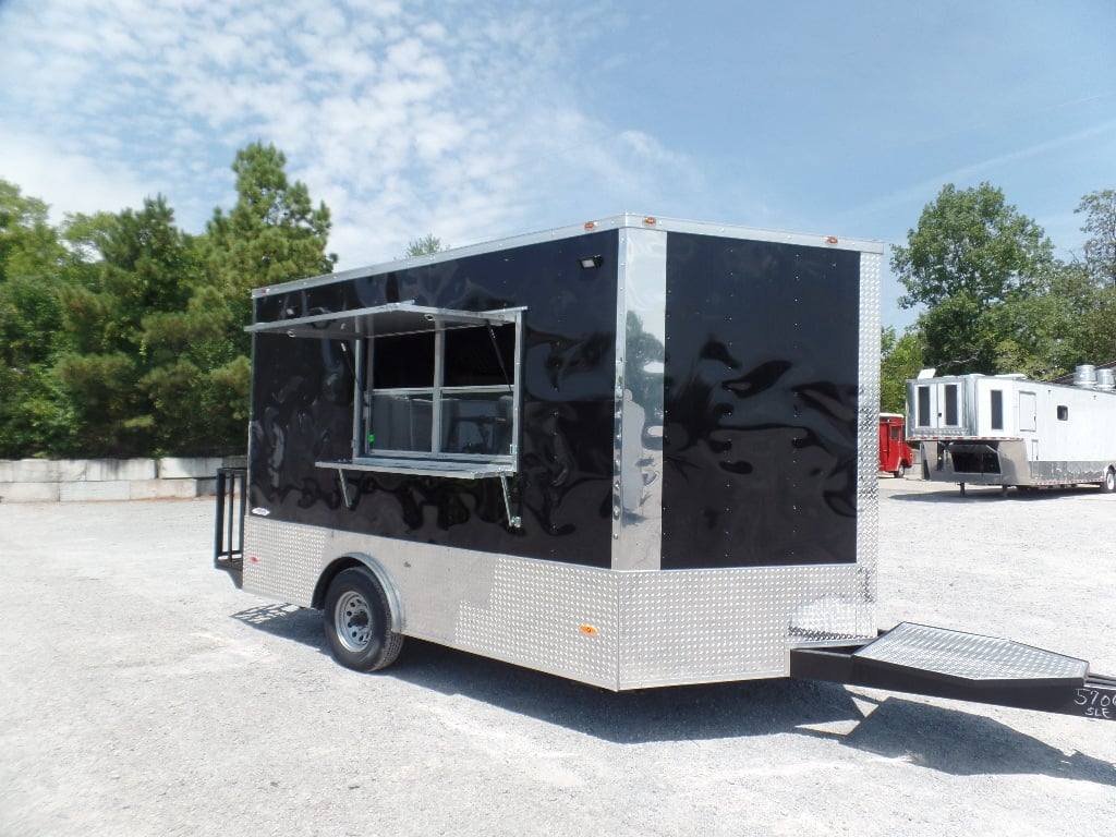 sam_5758_1.jpg 8.5' x 12' Black Concession Food Trailer - Image 1